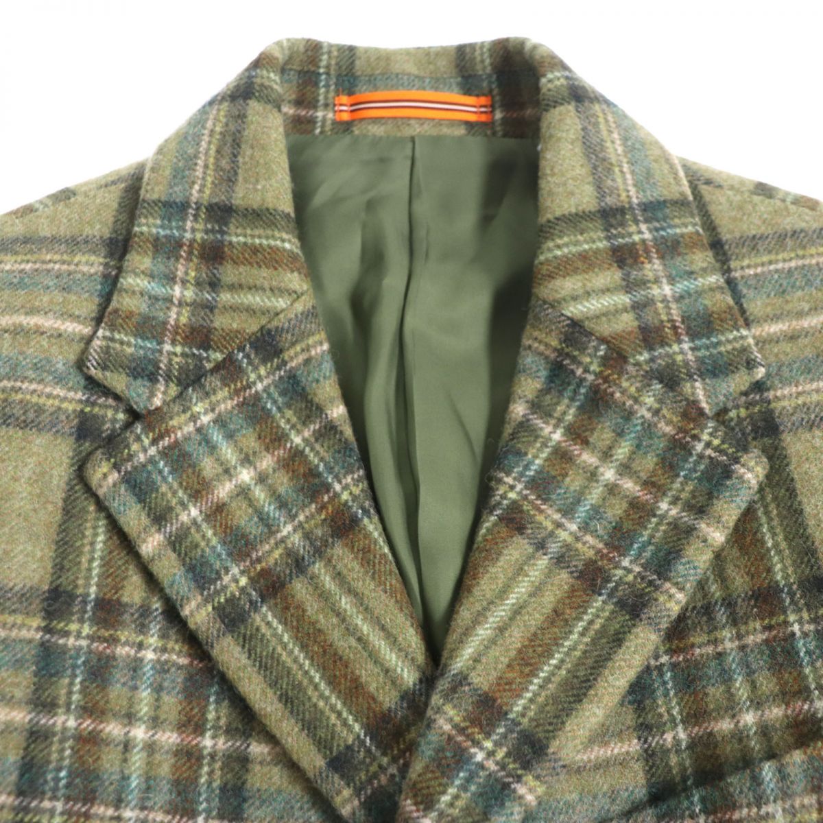 Paul Smith Wool Check Chesterfield Coat Green M