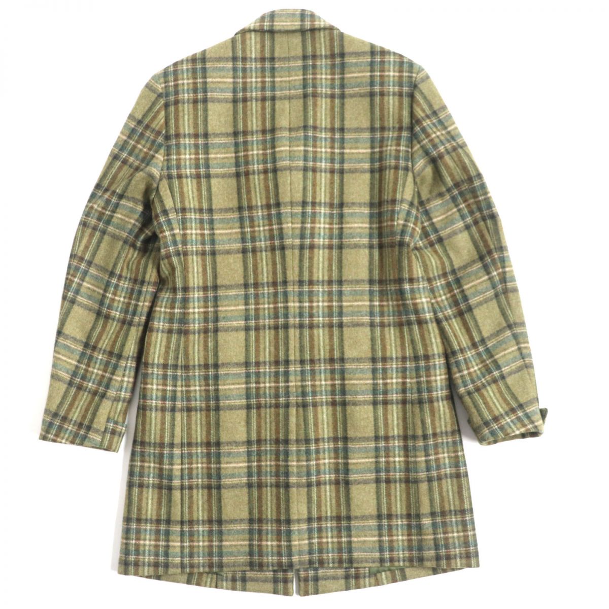 Paul Smith Wool Check Chesterfield Coat Green M