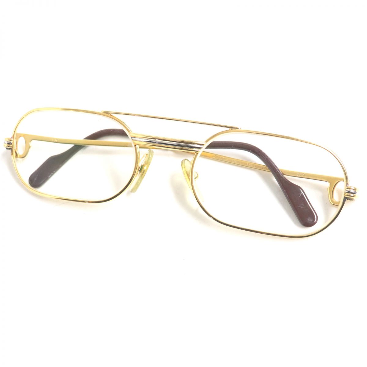 Cartier Trinity Two-Bridge Glasses, Gold x Bordeaux