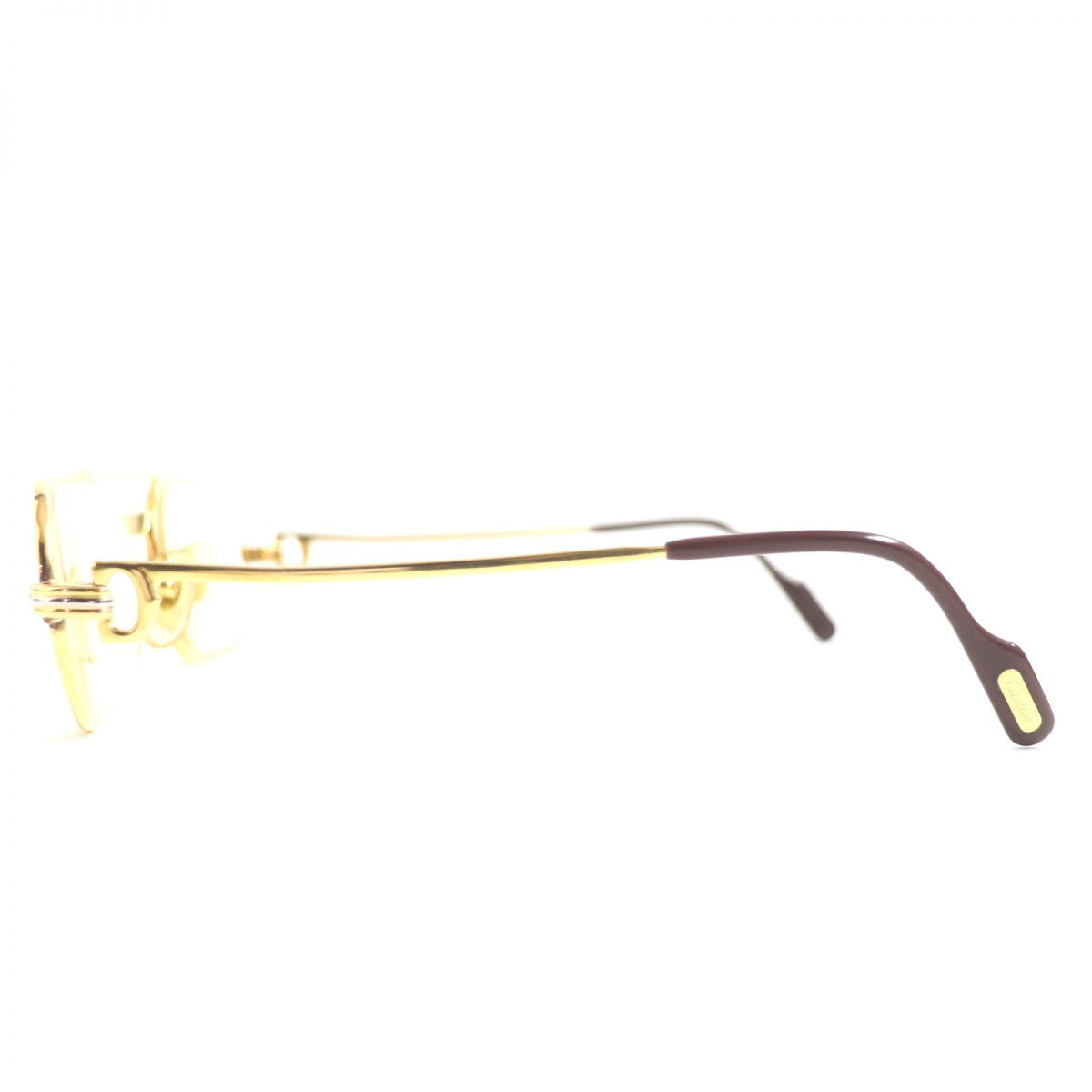 Cartier Trinity Two-Bridge Glasses, Gold x Bordeaux