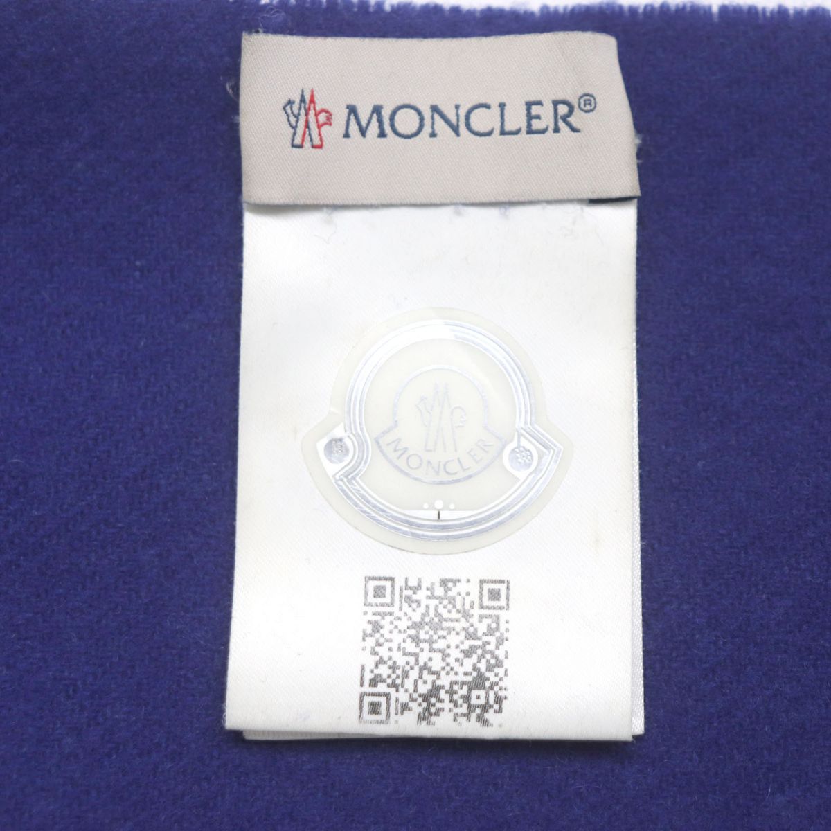 Moncler Wool Scarf Stole Blue Italy