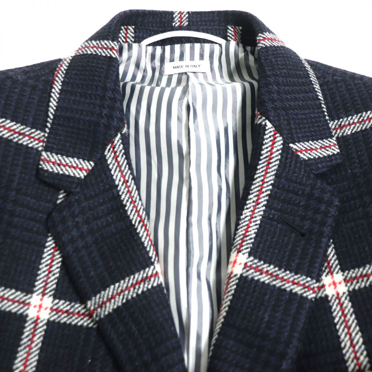 Thom Browne Check Tweed Suit Gold Button Full Sleeve