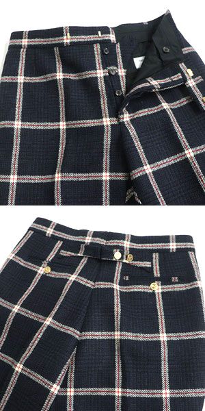 Thom Browne Check Tweed Suit Gold Button Full Sleeve