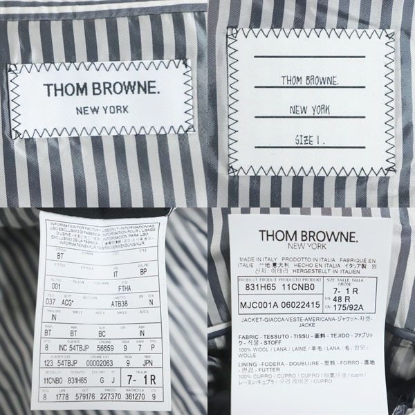 Thom Browne Check Tweed Suit Gold Button Full Sleeve