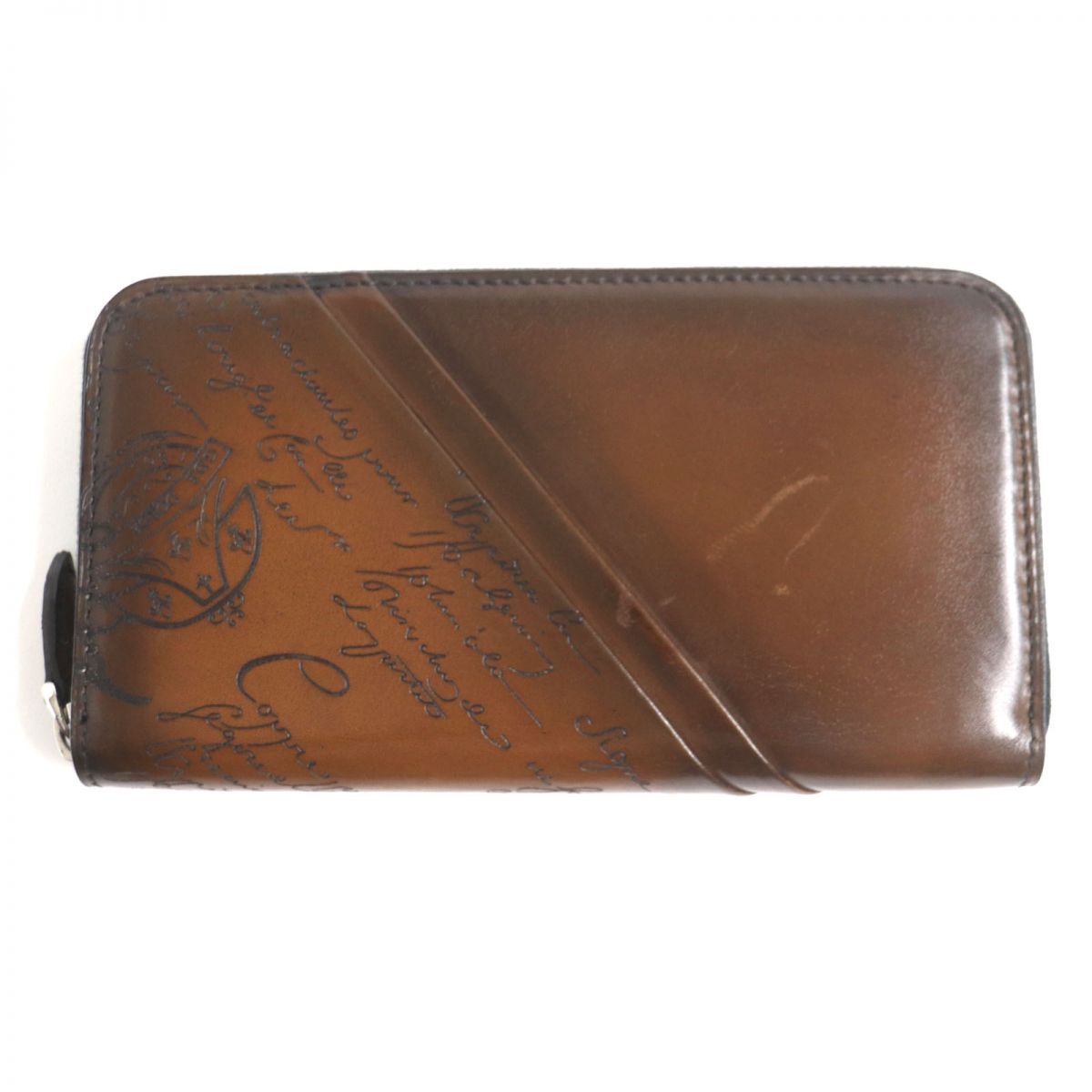 Berluti Itauba Scritto Leather Wallet Brown