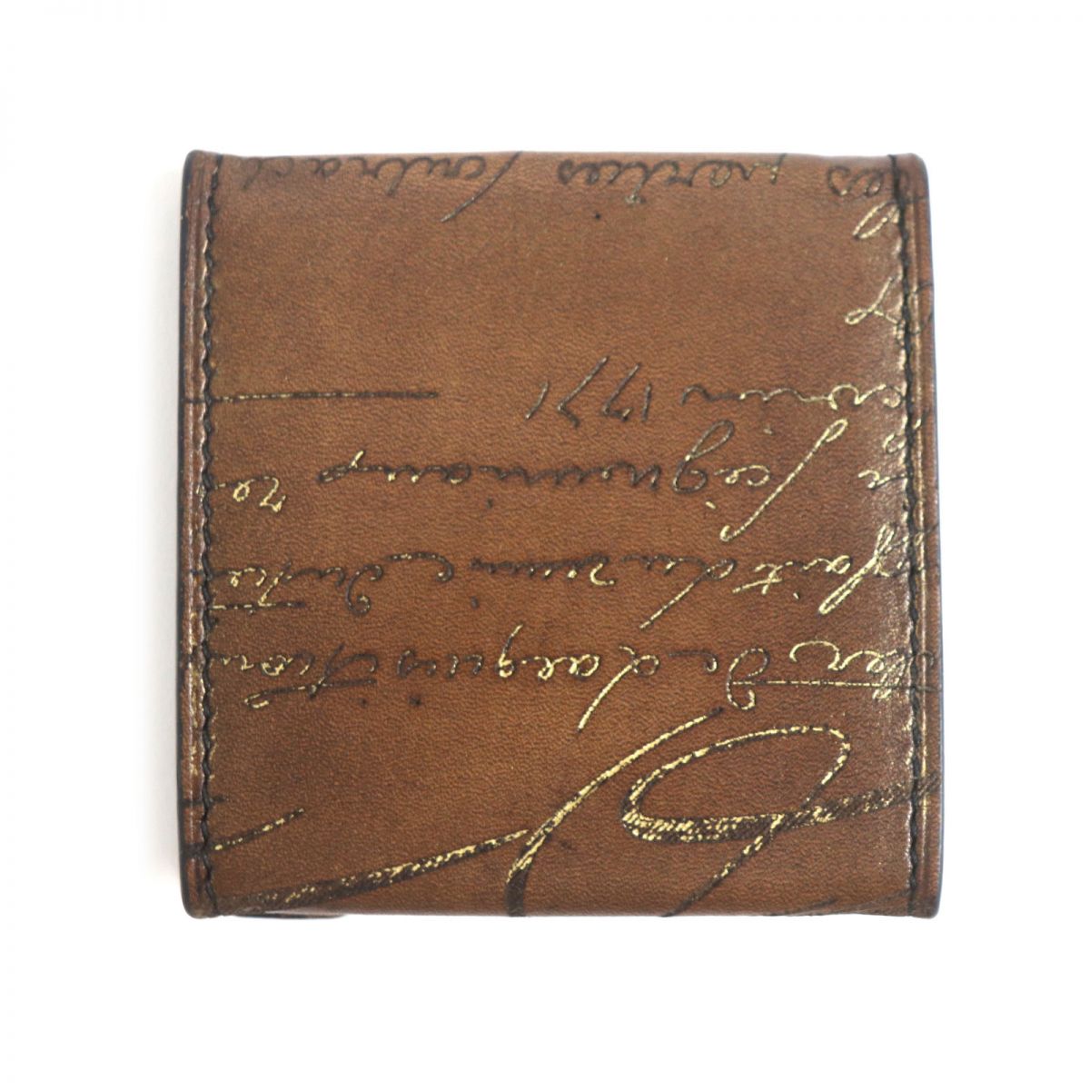 Berluti Leather Coin Case Wallet, Brown