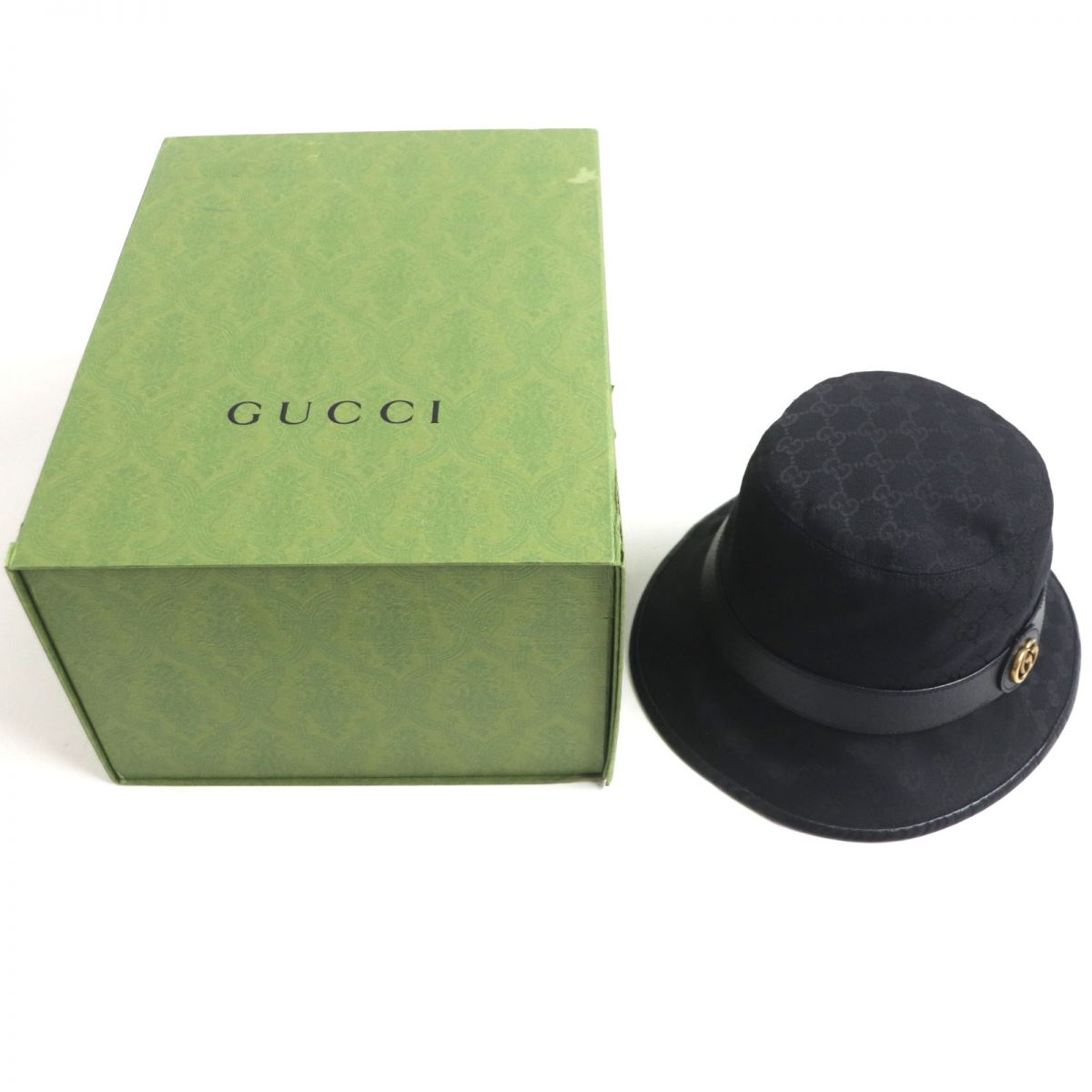 Gucci GG Canvas Fedora Hat with Gold Logo