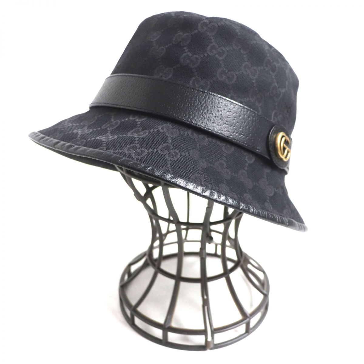 Gucci GG Canvas Fedora Hat with Gold Logo