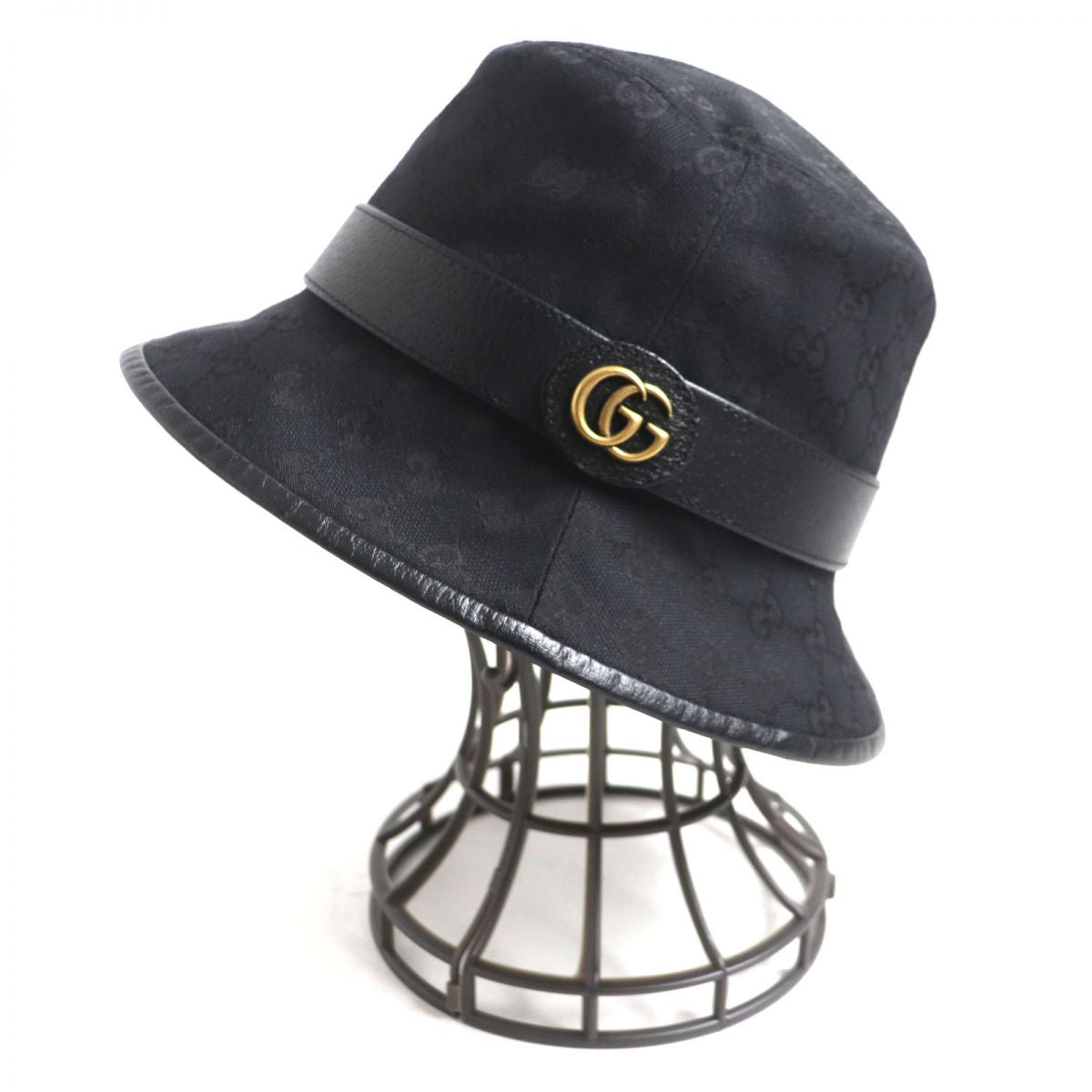 Gucci GG Canvas Fedora Hat with Gold Logo