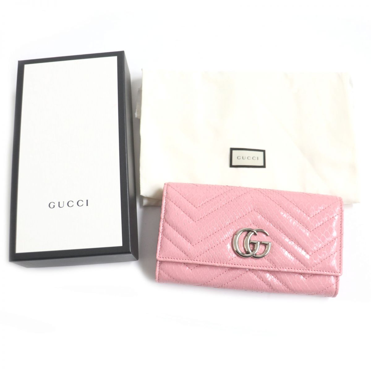 Gucci GG Marmont Python Leather Wallet