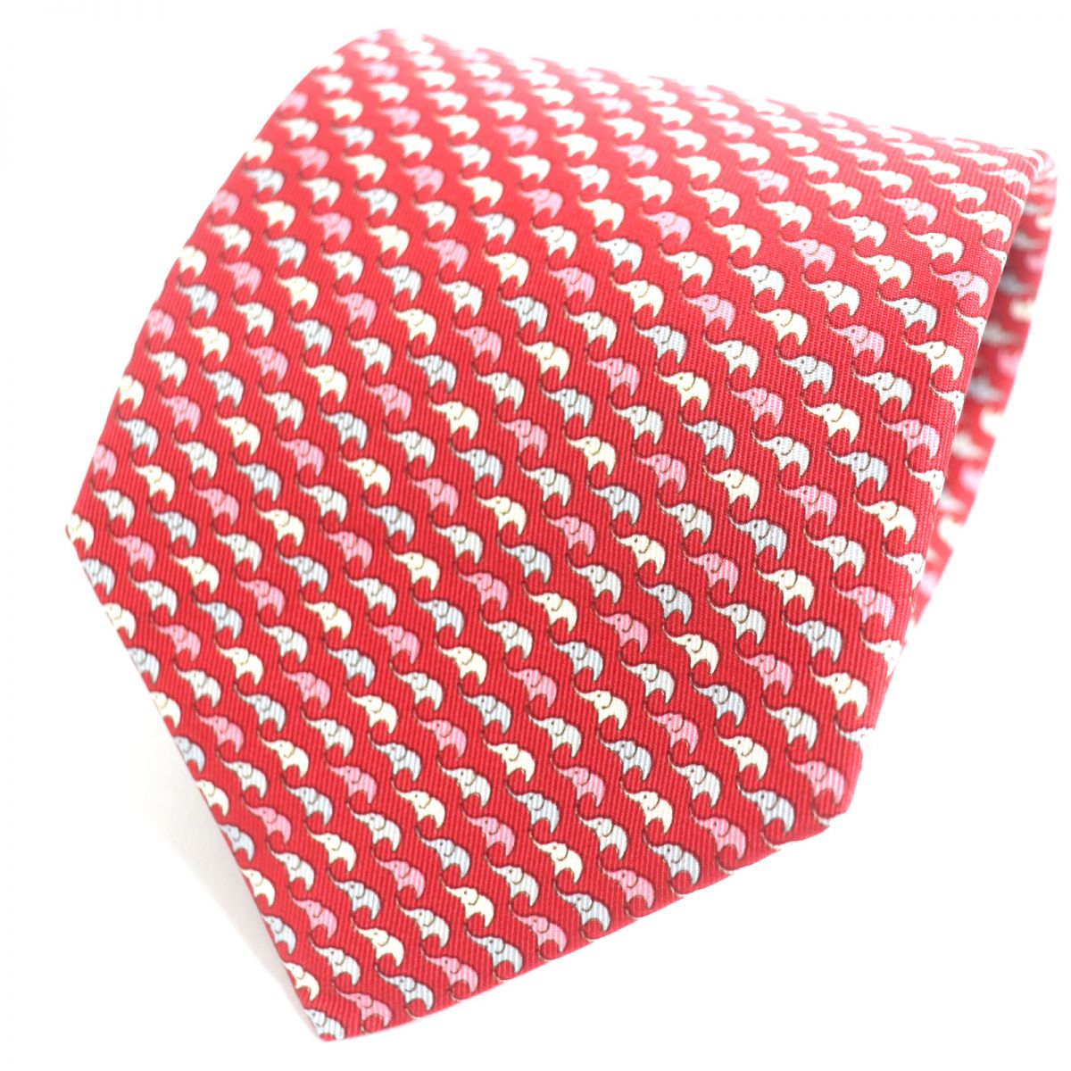 Salvatore Ferragamo Elephant Silk Tie, Red