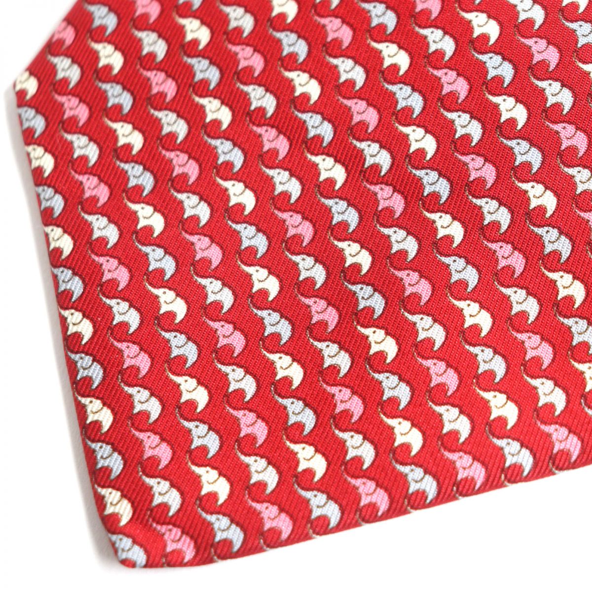 Salvatore Ferragamo Elephant Silk Tie, Red