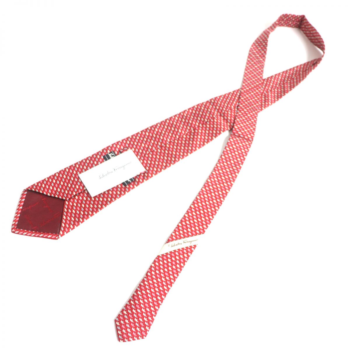 Salvatore Ferragamo Elephant Silk Tie, Red