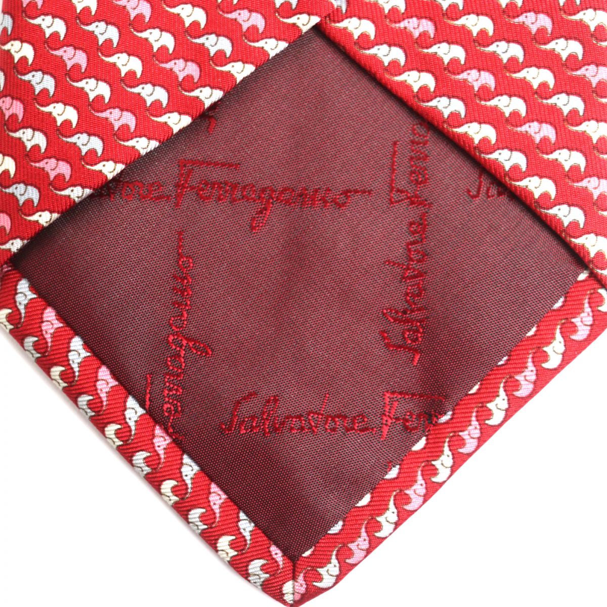 Salvatore Ferragamo Elephant Silk Tie, Red