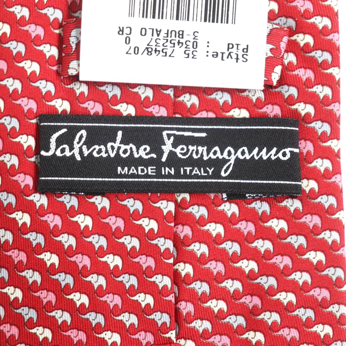 Salvatore Ferragamo Elephant Silk Tie, Red