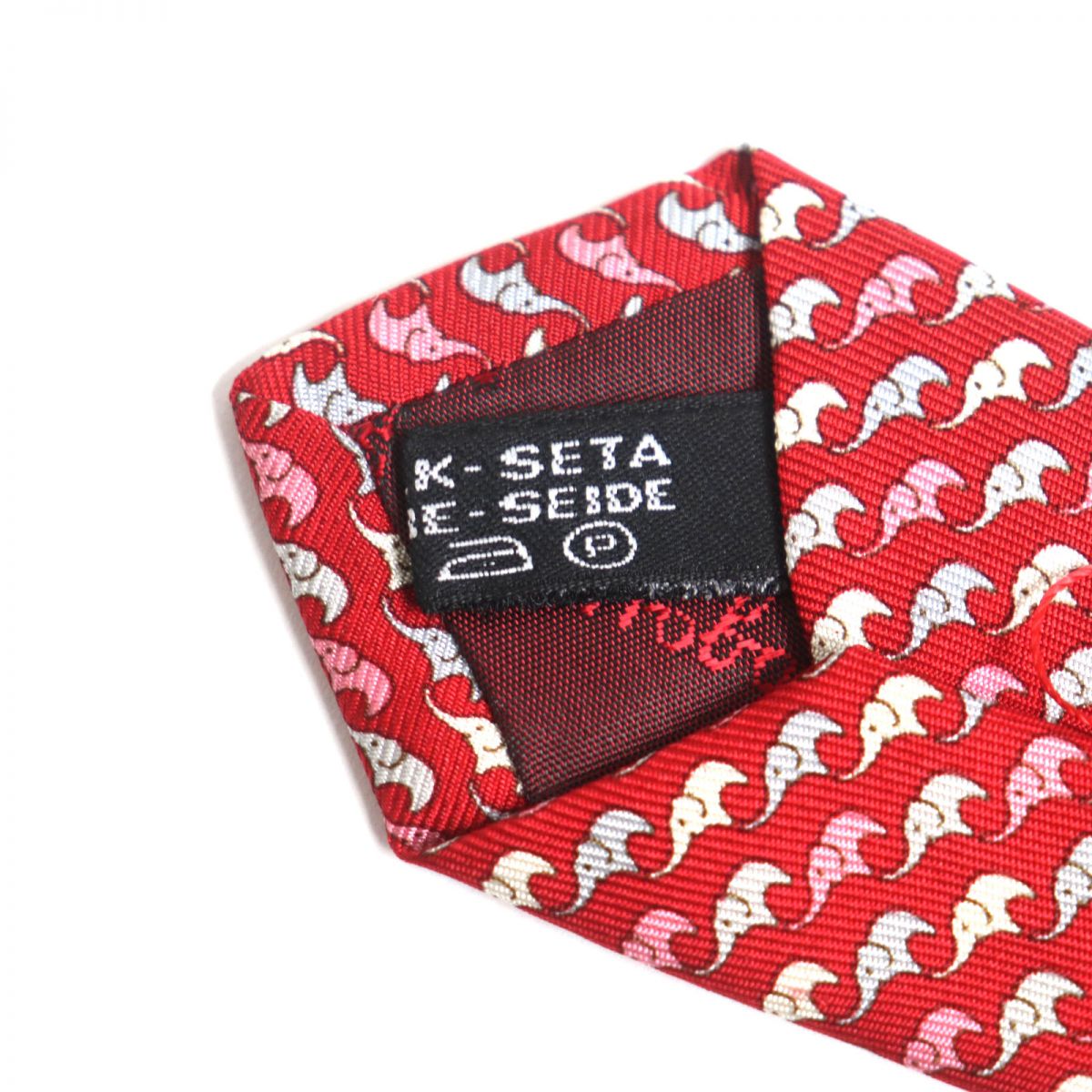 Salvatore Ferragamo Elephant Silk Tie, Red