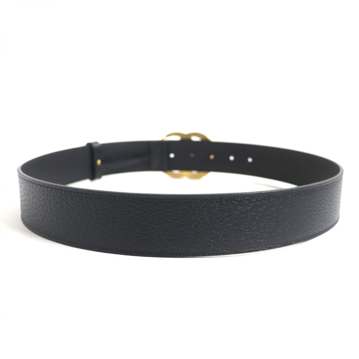 Gucci GG Marmont Calf Leather Belt Black Gold