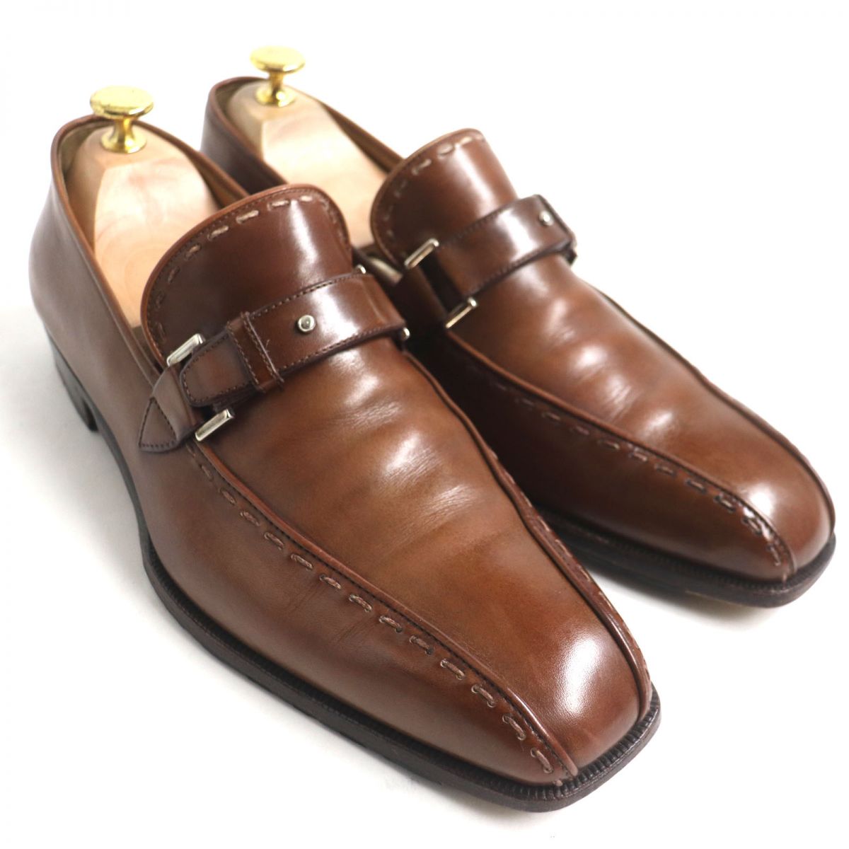 Berluti Dandy Sauvage Monk Strap Leather Shoes Brown 8