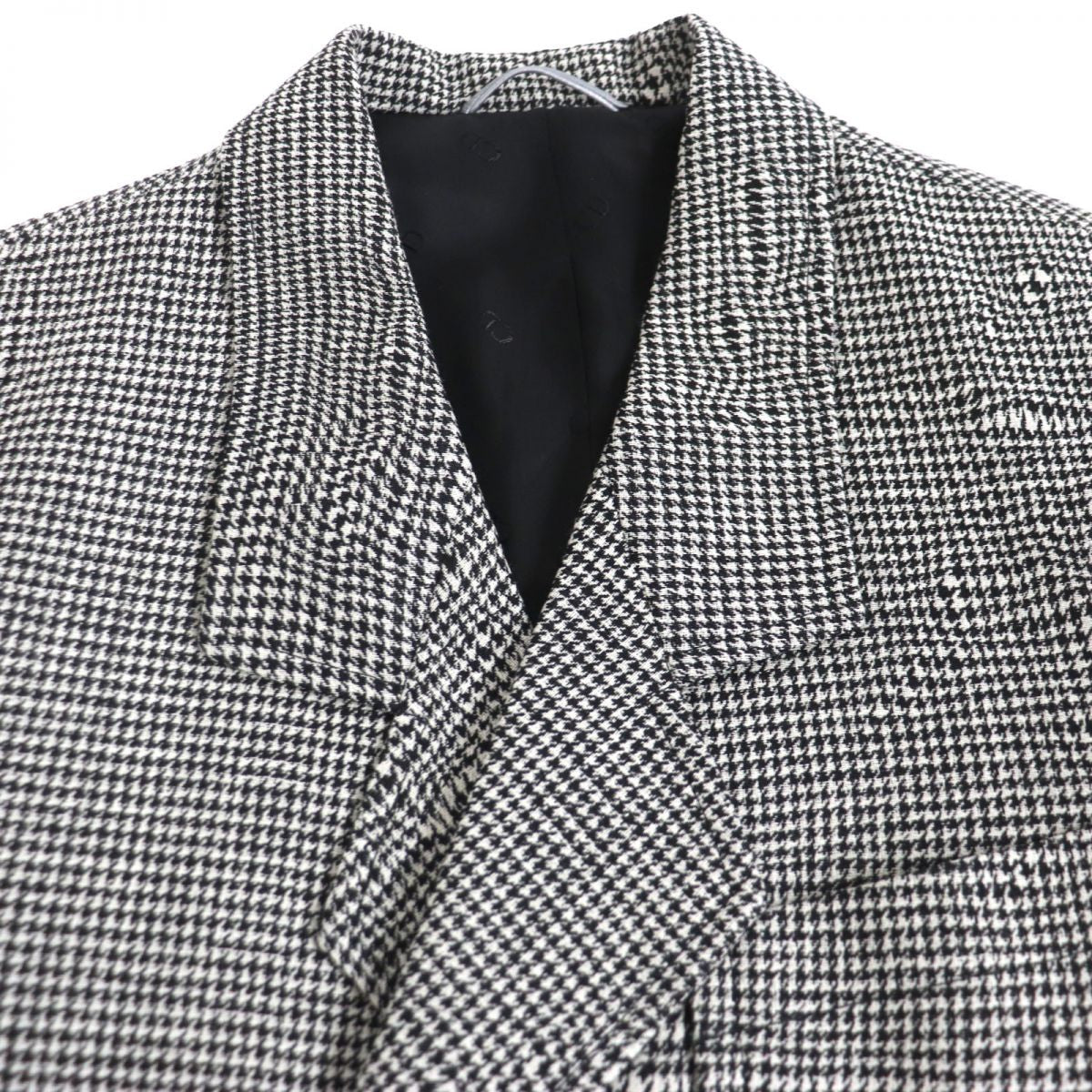 Dior Wool Coat Houndstooth Pattern Men's 44