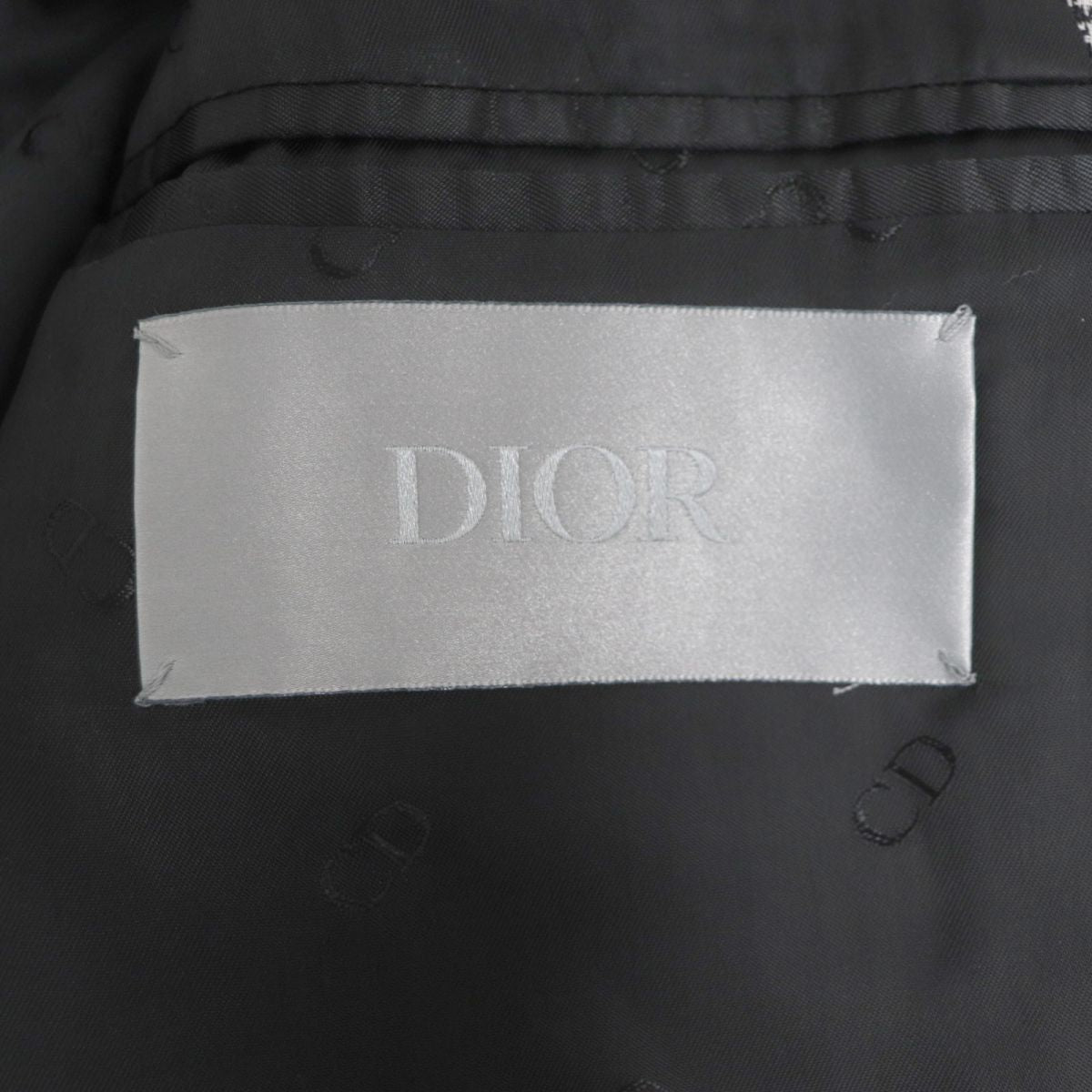 Dior Wool Coat Houndstooth Pattern Men's 44