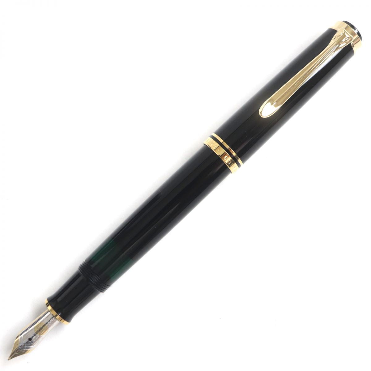 Pelikan M405 Souveraen 14K Fountain Pen, Black/Gold, F Nib