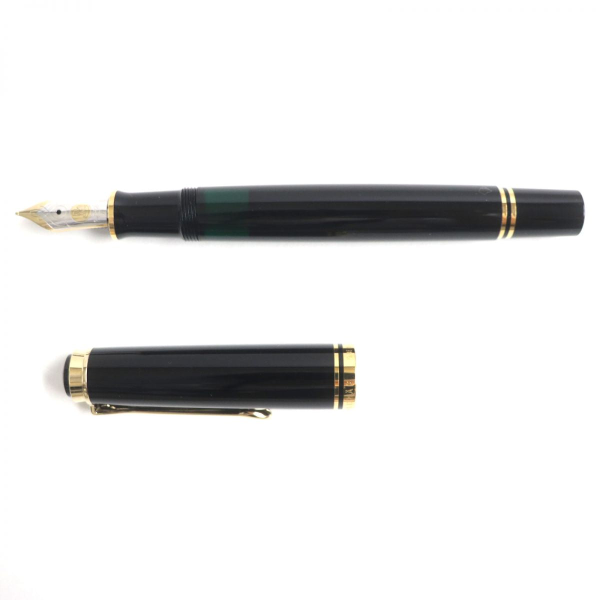 Pelikan M405 Souveraen 14K Fountain Pen, Black/Gold, F Nib