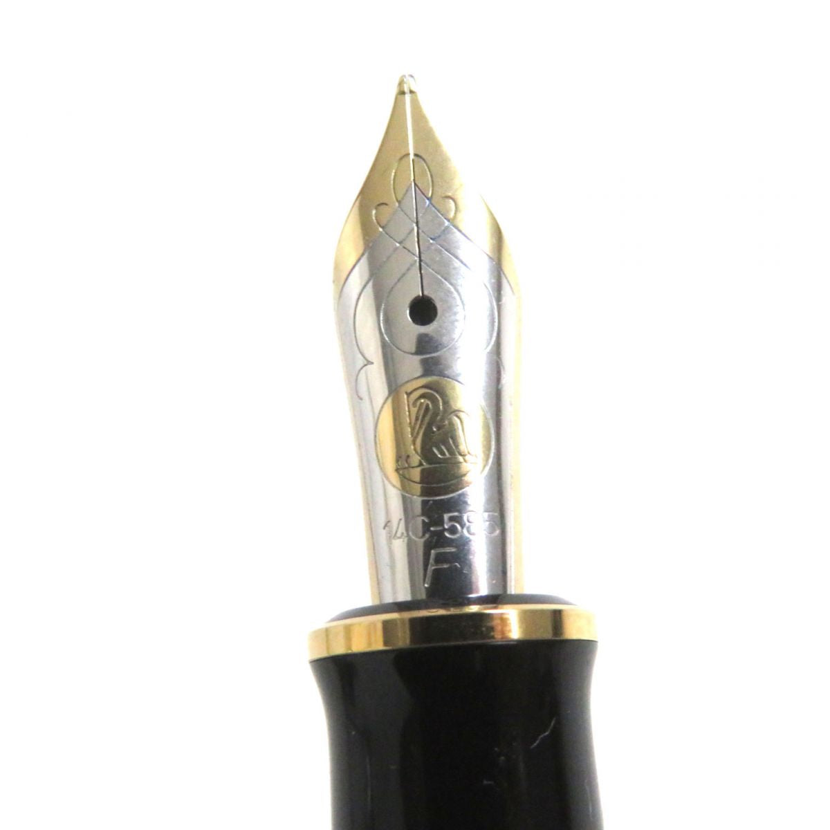 Pelikan M405 Souveraen 14K Fountain Pen, Black/Gold, F Nib