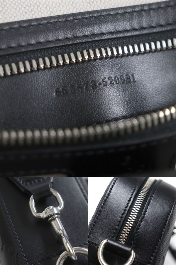 Gucci GG Embossed Leather 2WAY Briefcase Black