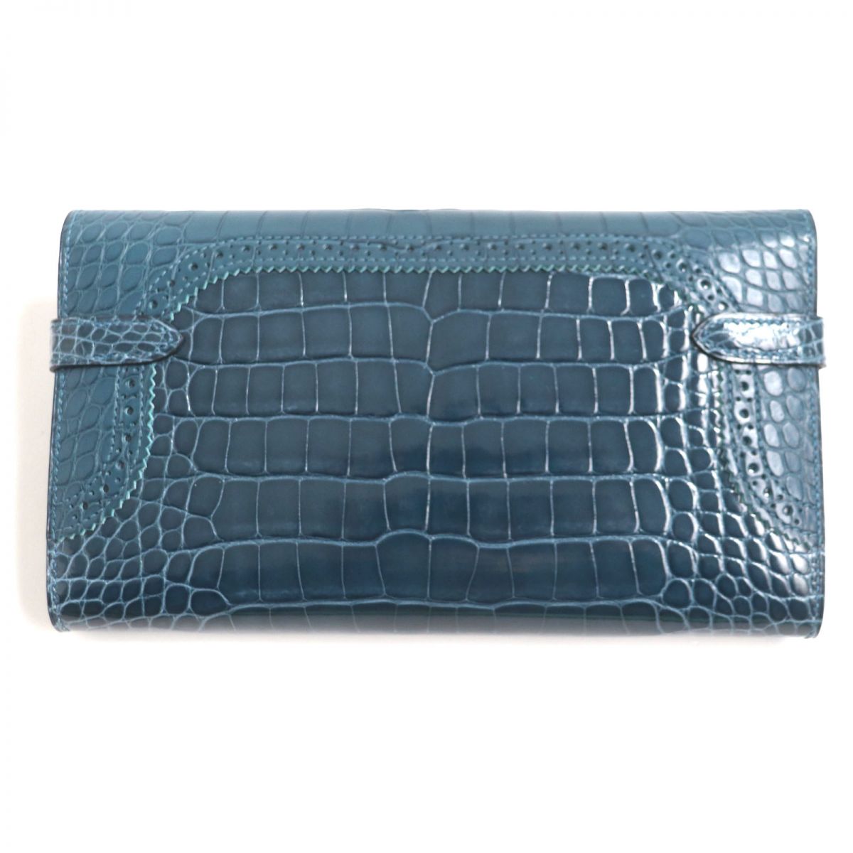 Hermes Kelly Wallet Alligator Crocodile Leather Green