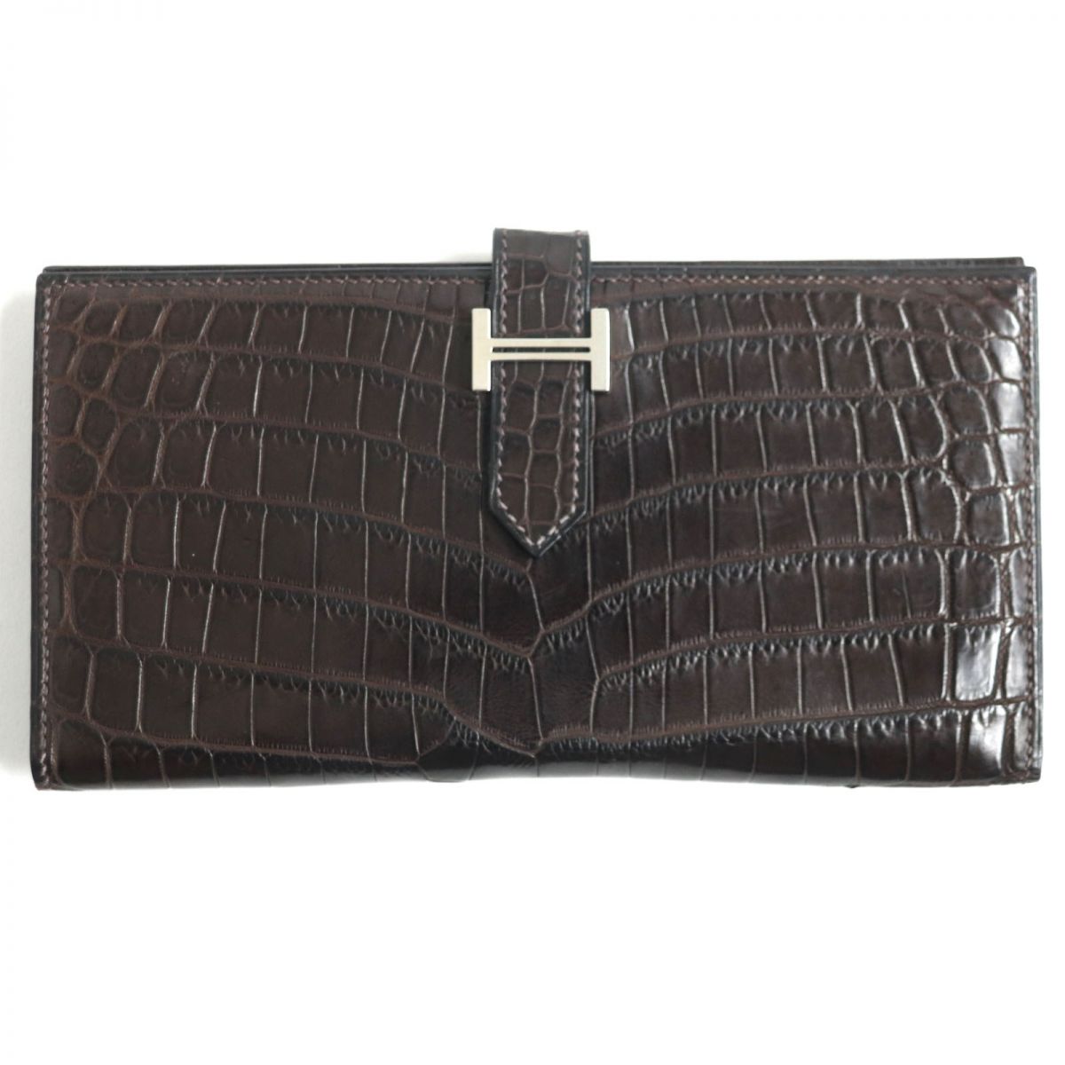 Hermes Bearn Niloticus Crocodile Leather Wallet