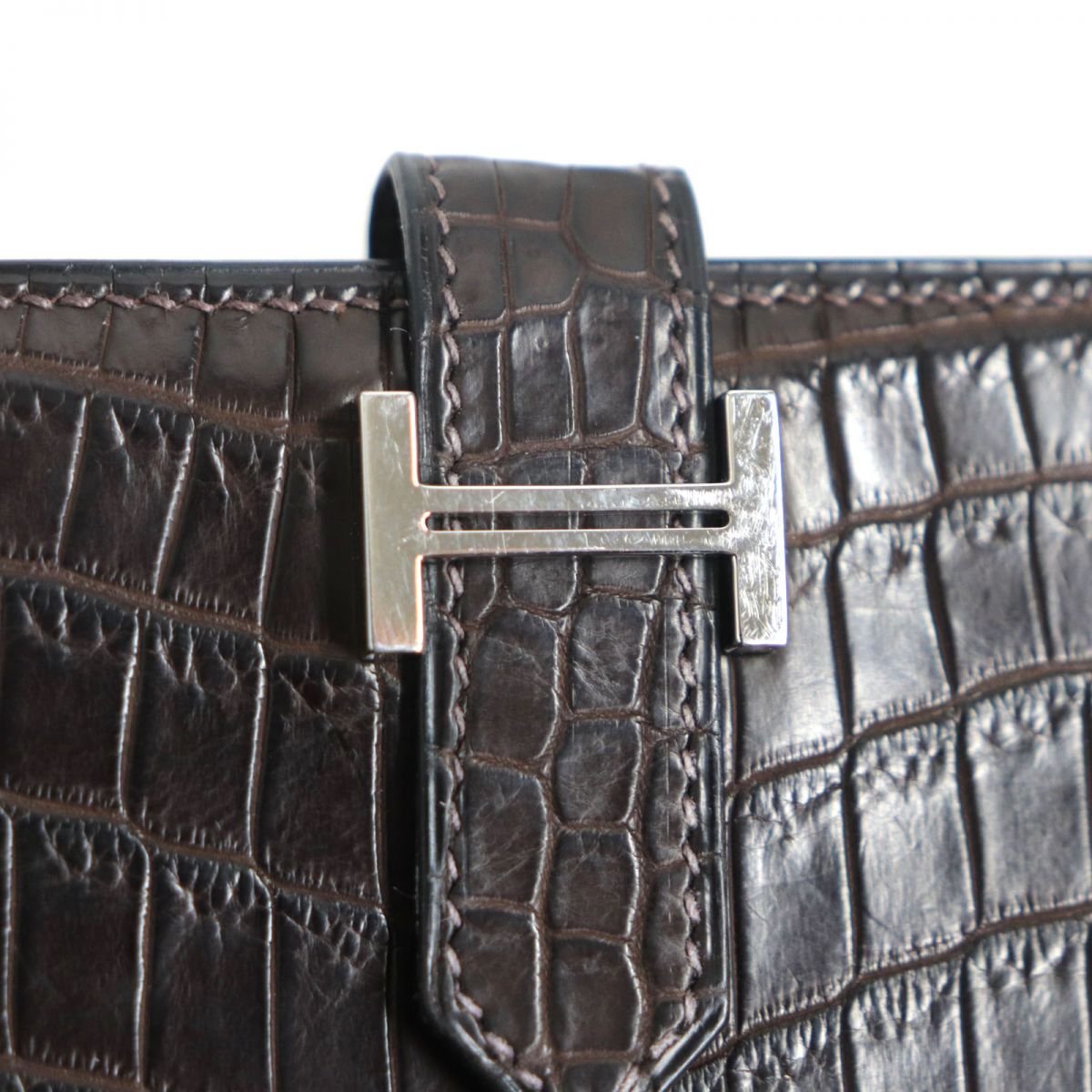 Hermes Bearn Niloticus Crocodile Leather Wallet