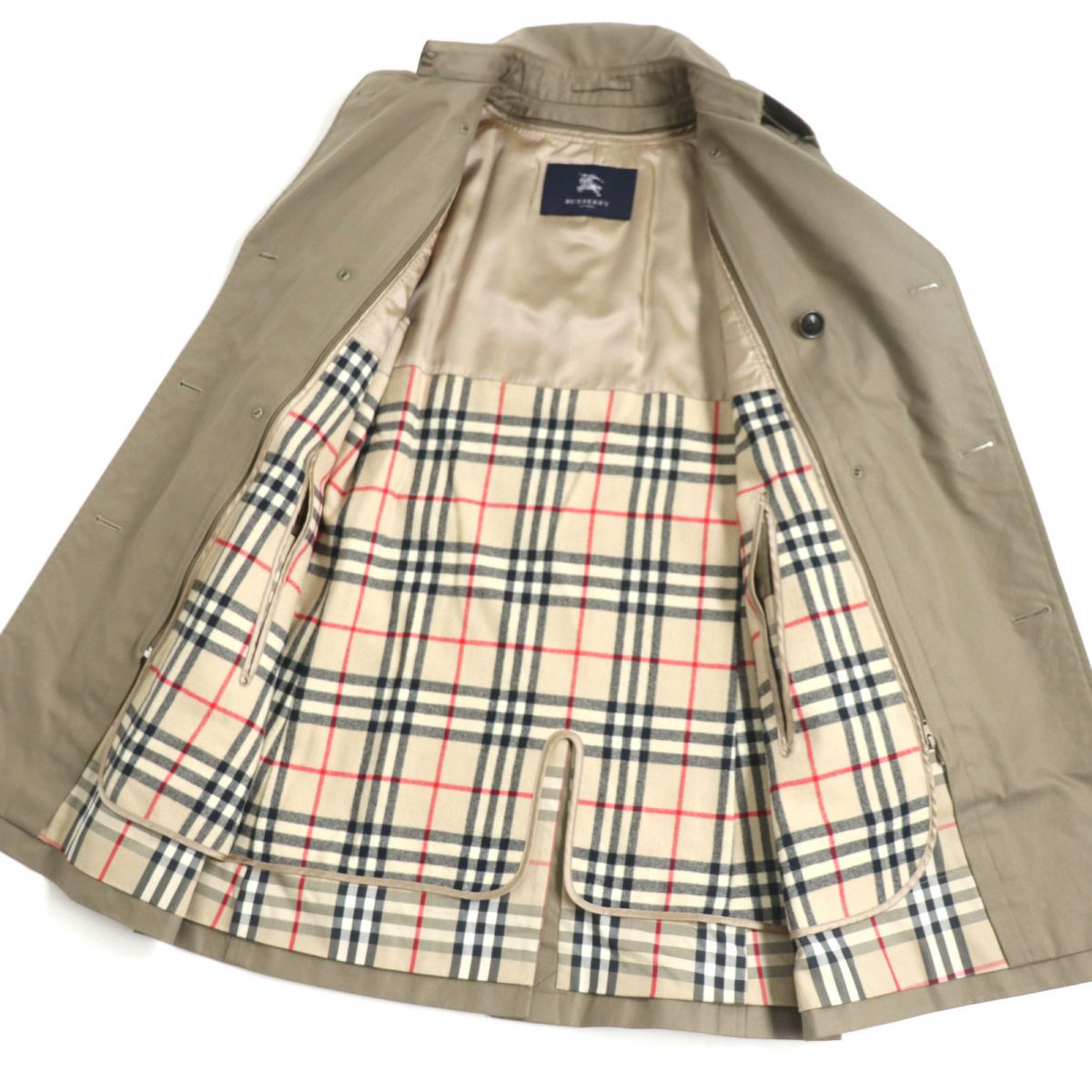 Burberry Nova Check Trench Coat Khaki S