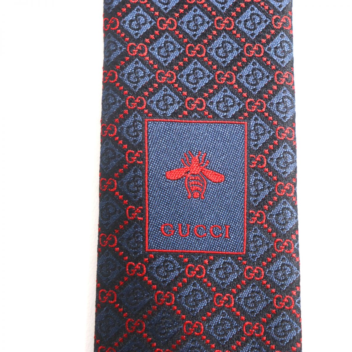 Gucci Silk Tie Rhombus Check GGPattern