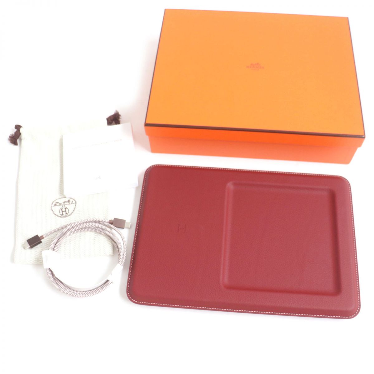 Hermes Leather Wireless Charger Volt H