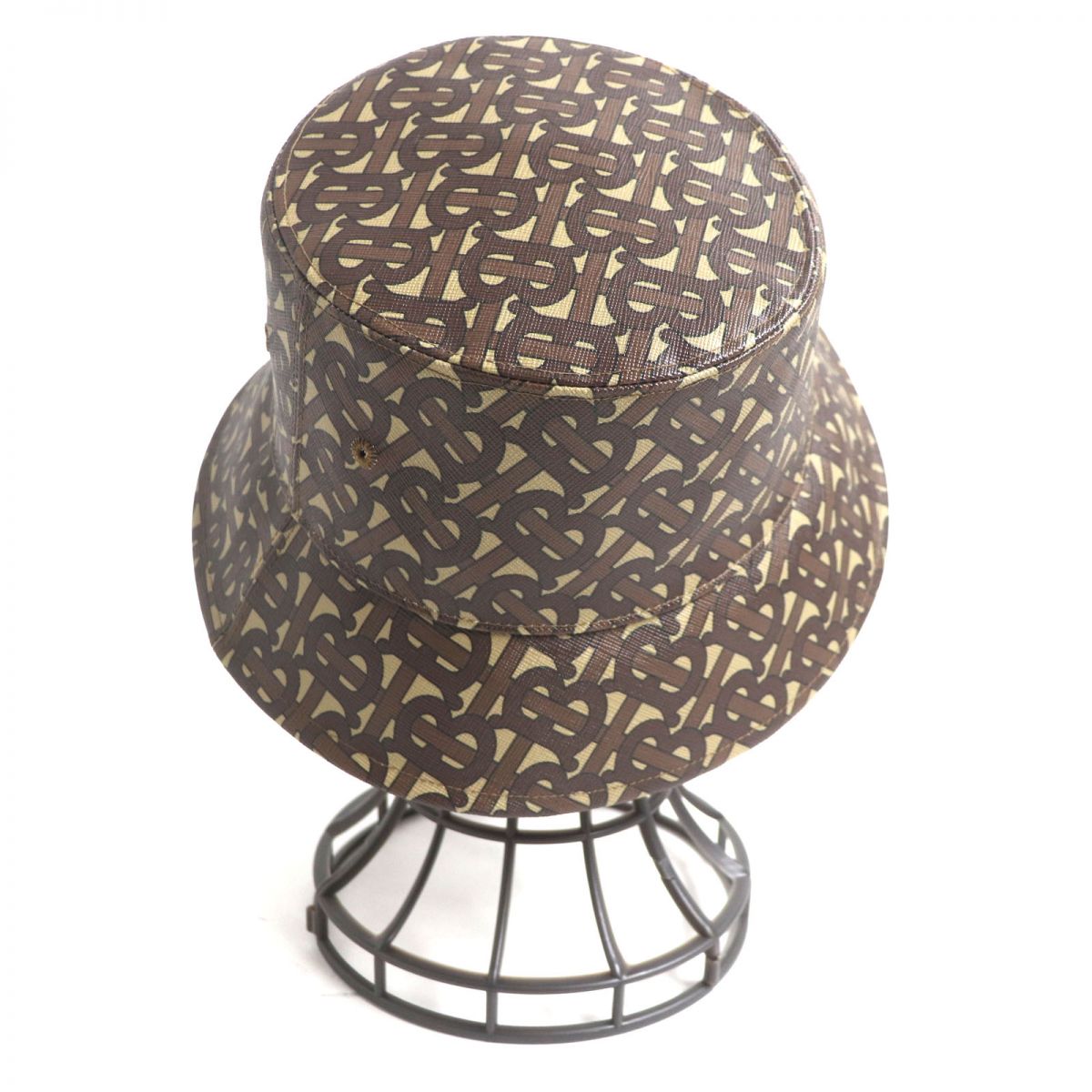 Burberry TB Monogram Cashmere Bucket Hat Brown