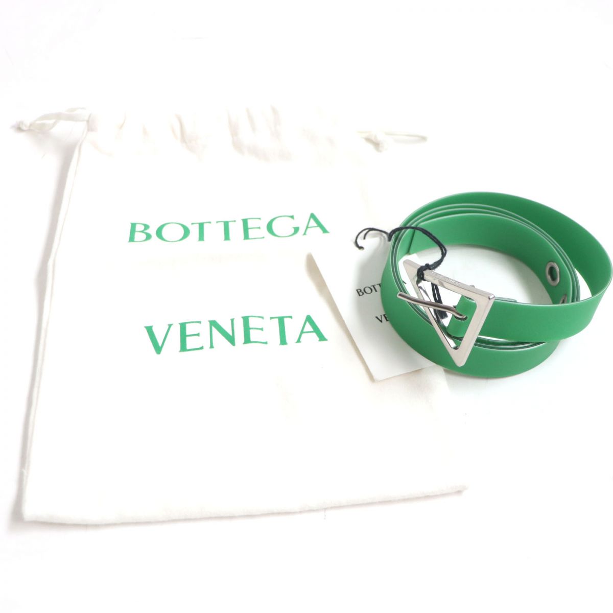 Bottega Veneta Triangle Buckle Rubber Belt