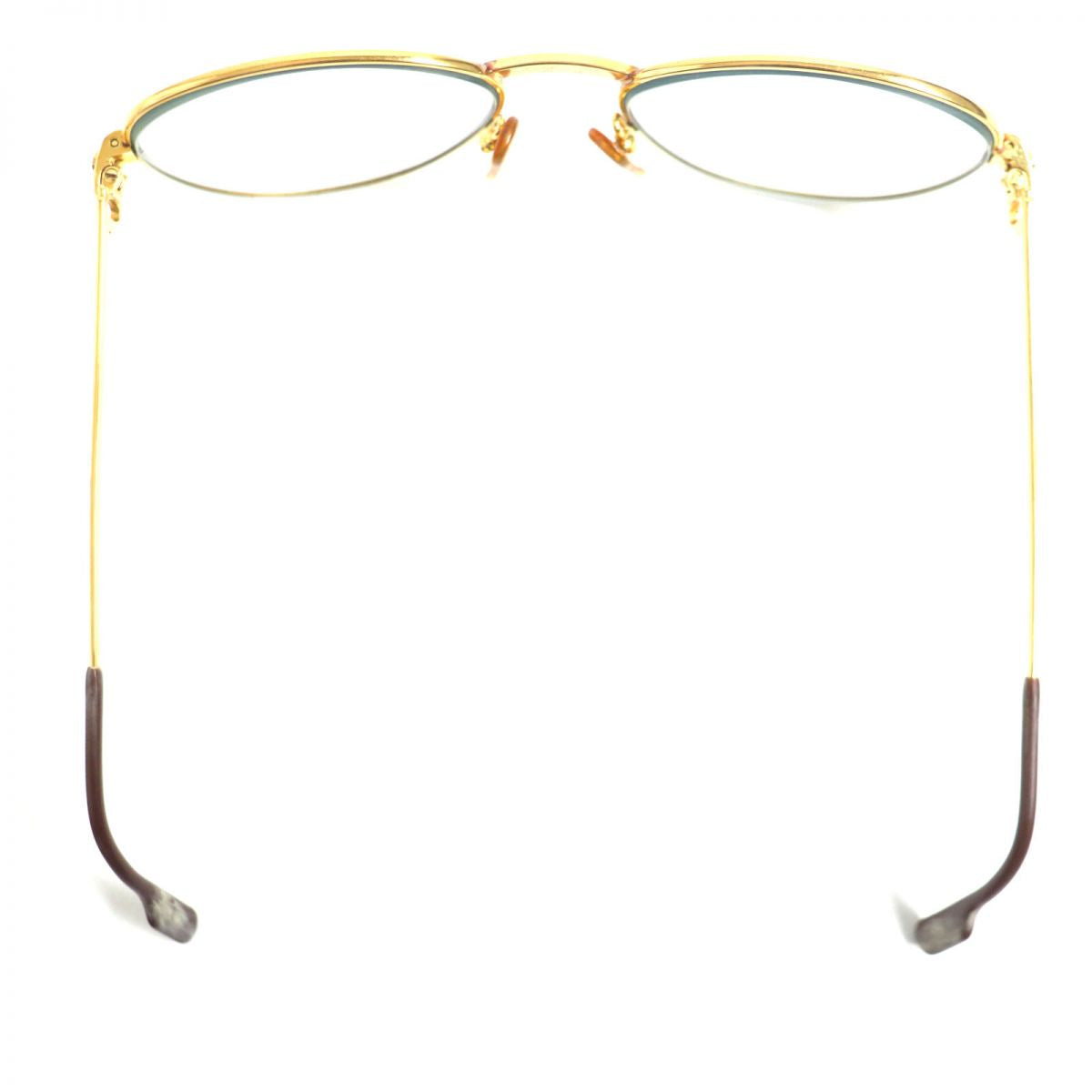 Cartier Diamond Logo Metal Glasses Gold Brown