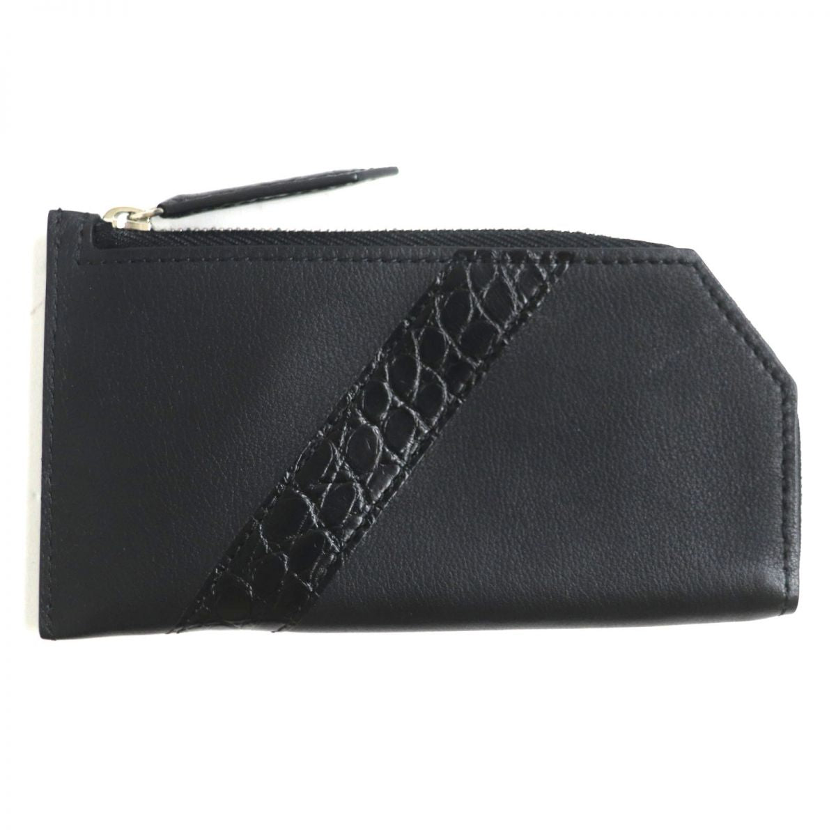 Camille Fournet Lizard Leather Zip Case with Key Ring