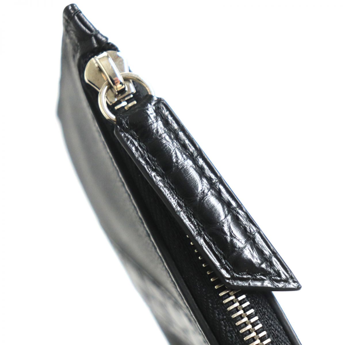 Camille Fournet Lizard Leather Zip Case with Key Ring