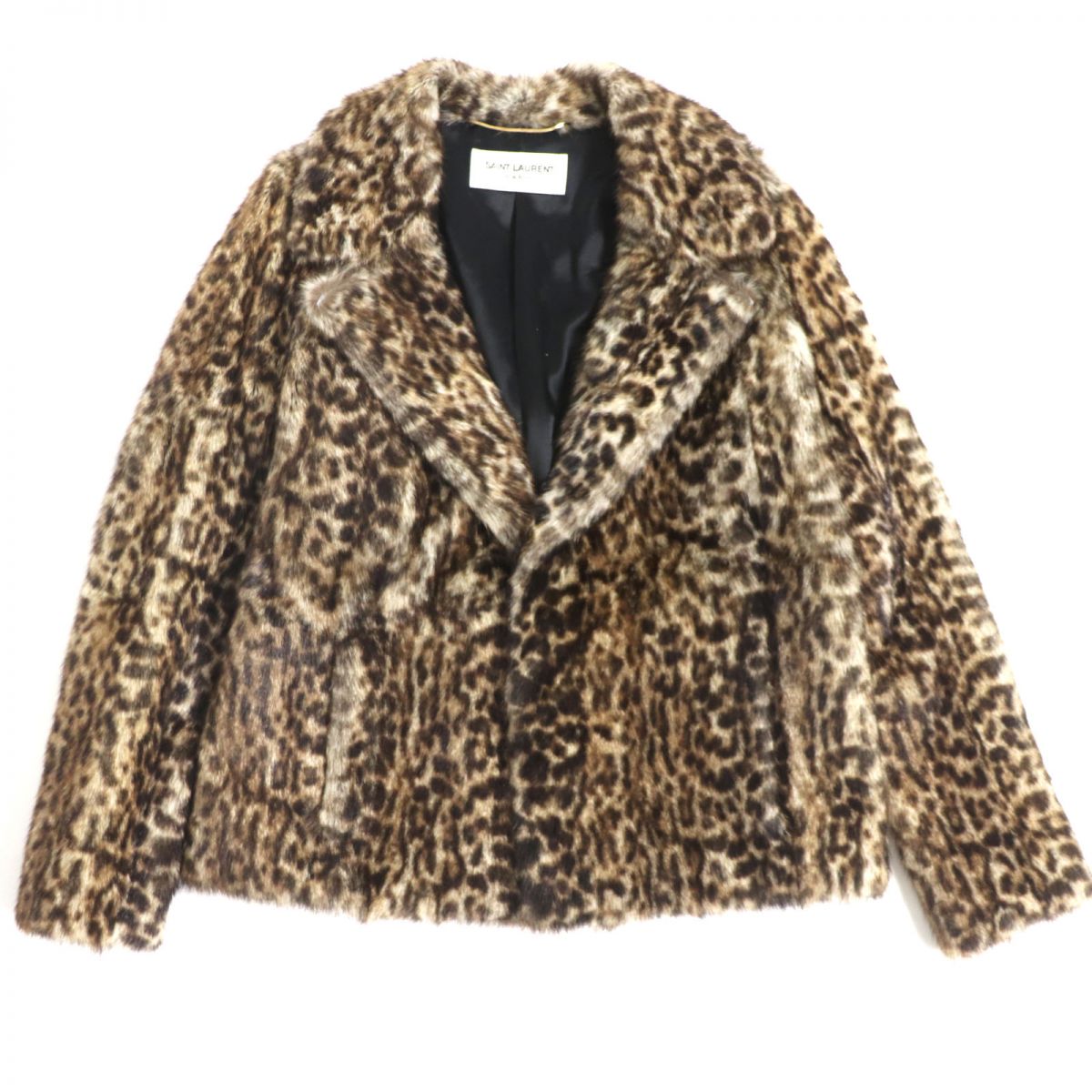 Saint Laurent Marmot Fur Leopard Jacket Brown