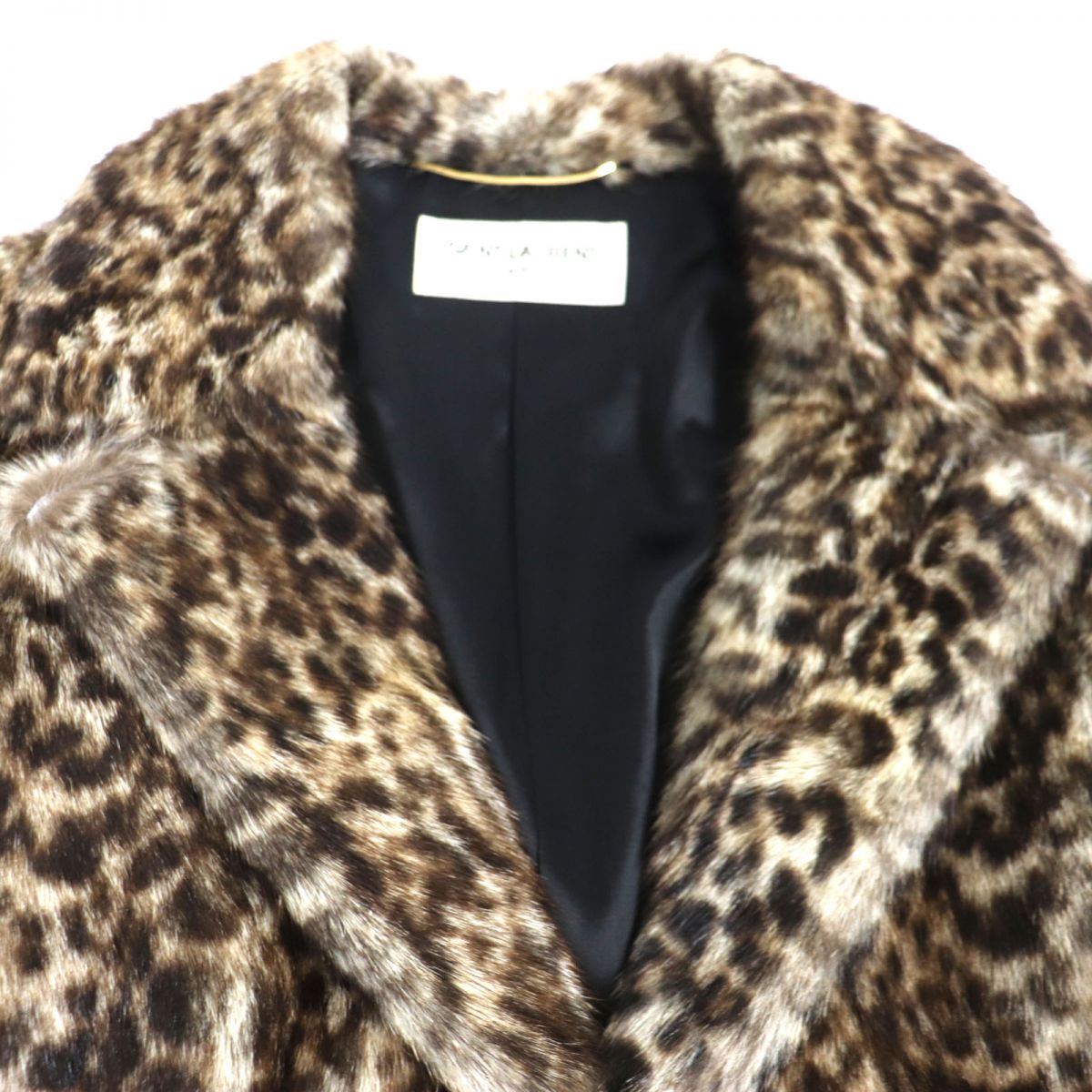 Saint Laurent Marmot Fur Leopard Jacket Brown