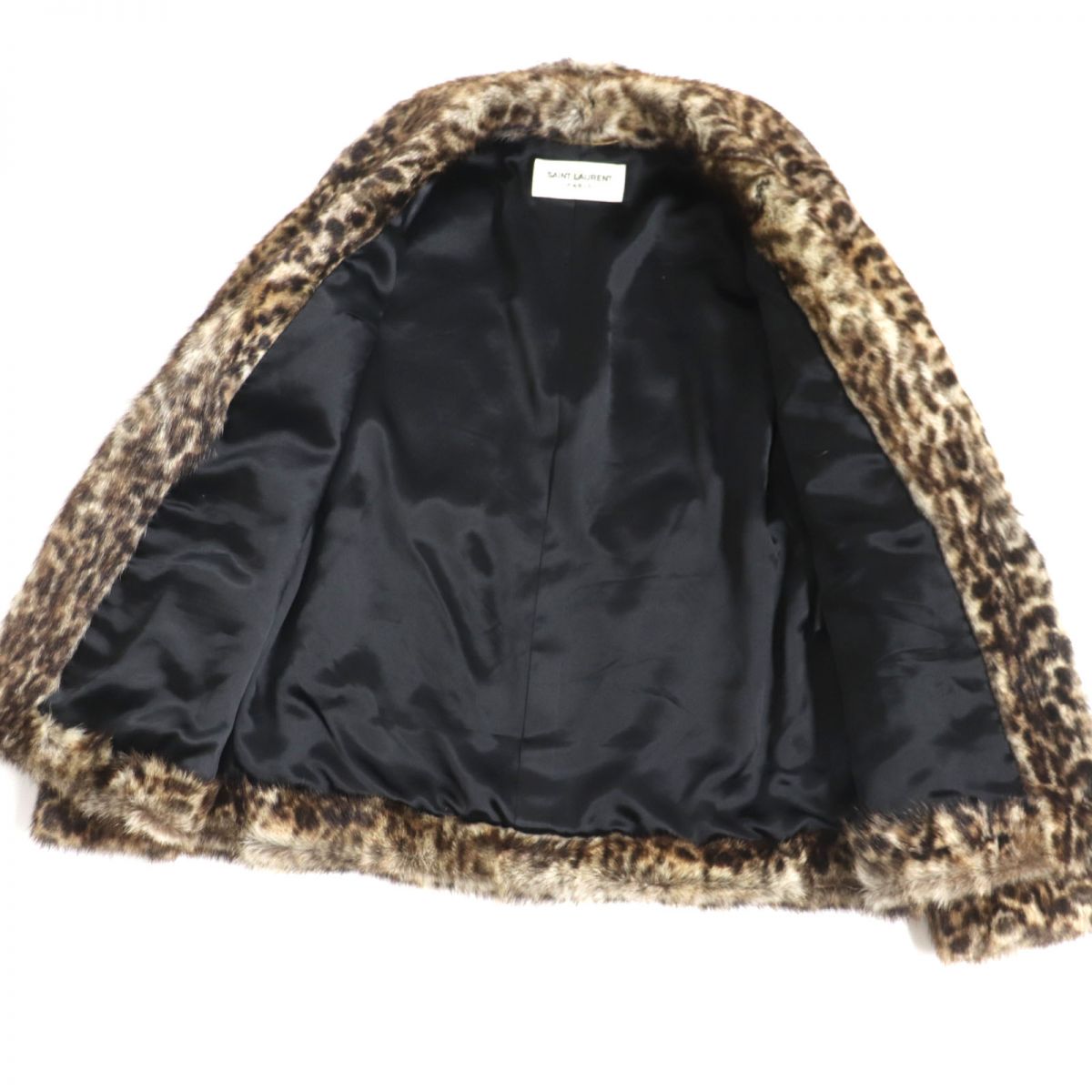 Saint Laurent Marmot Fur Leopard Jacket Brown