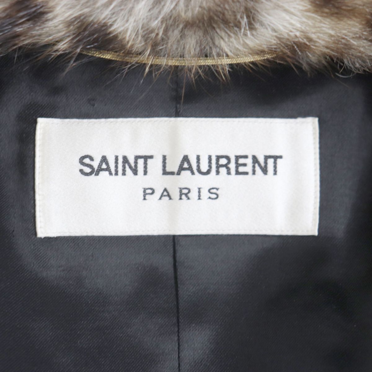 Saint Laurent Marmot Fur Leopard Jacket Brown