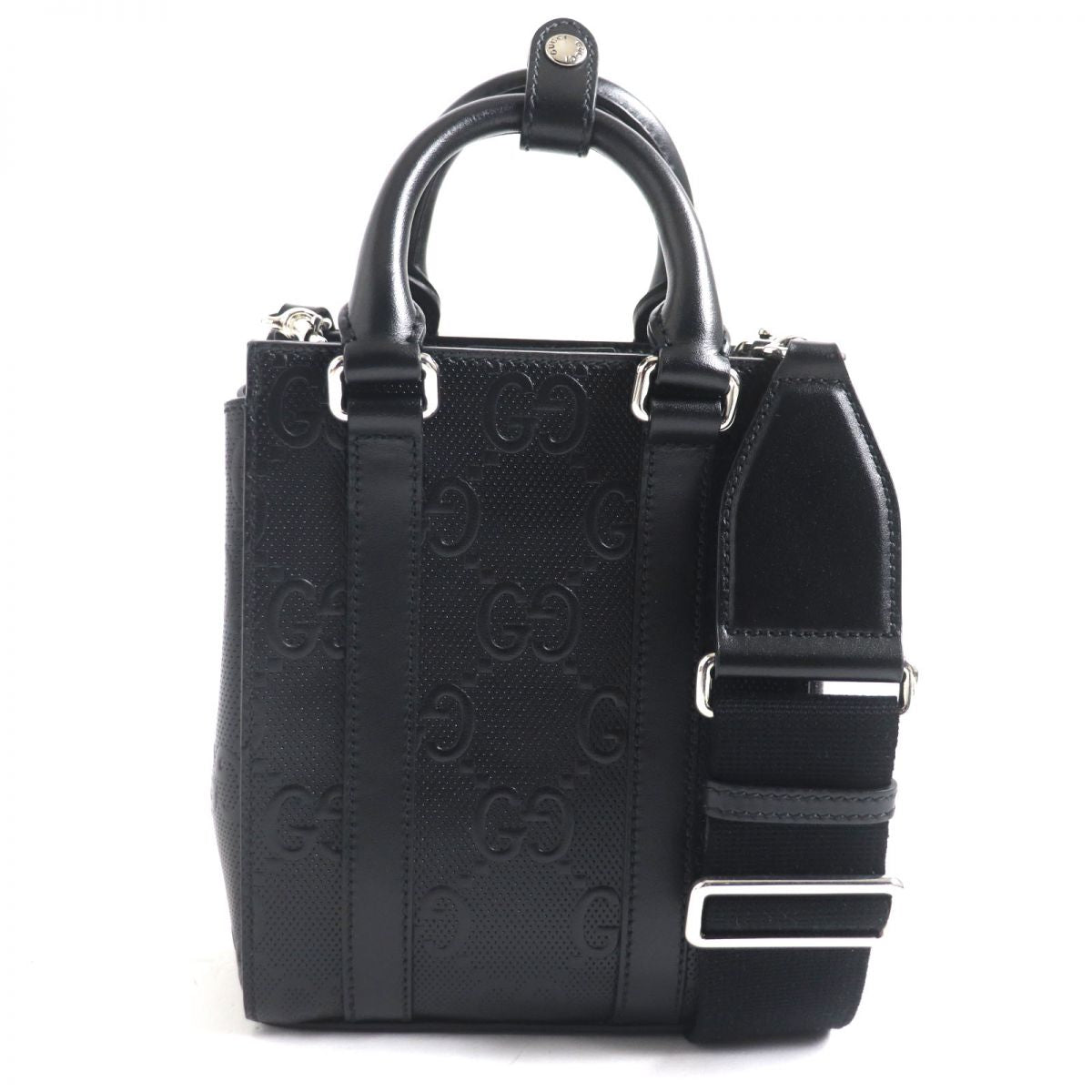 Gucci GG Embossed 2WAY Leather Mini Tote Bag