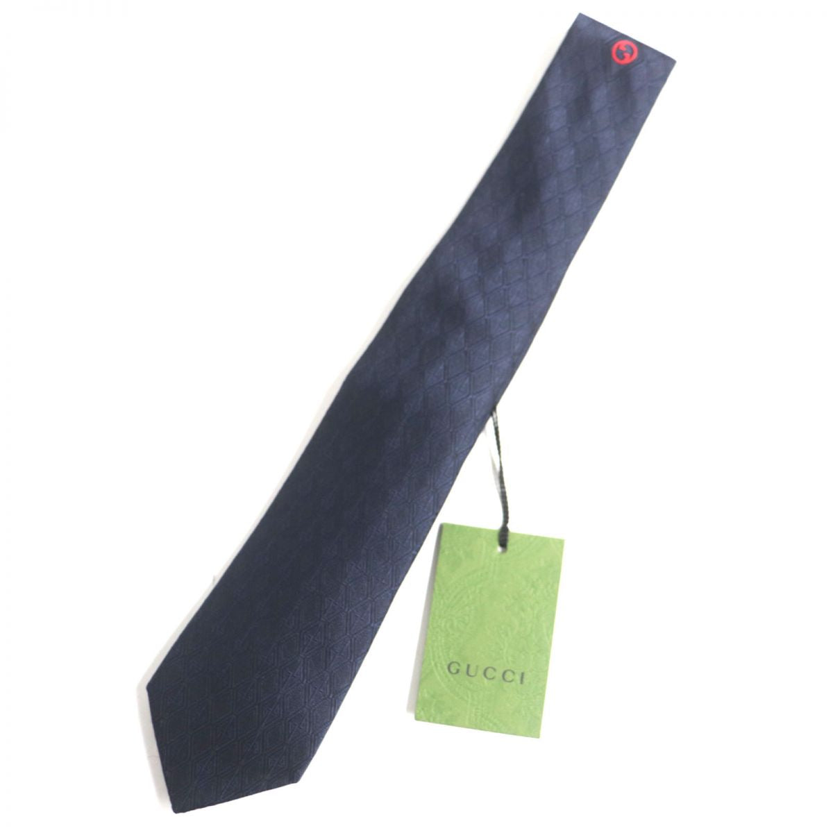 Gucci GG Jacquard Silk Tie 721180 Navy