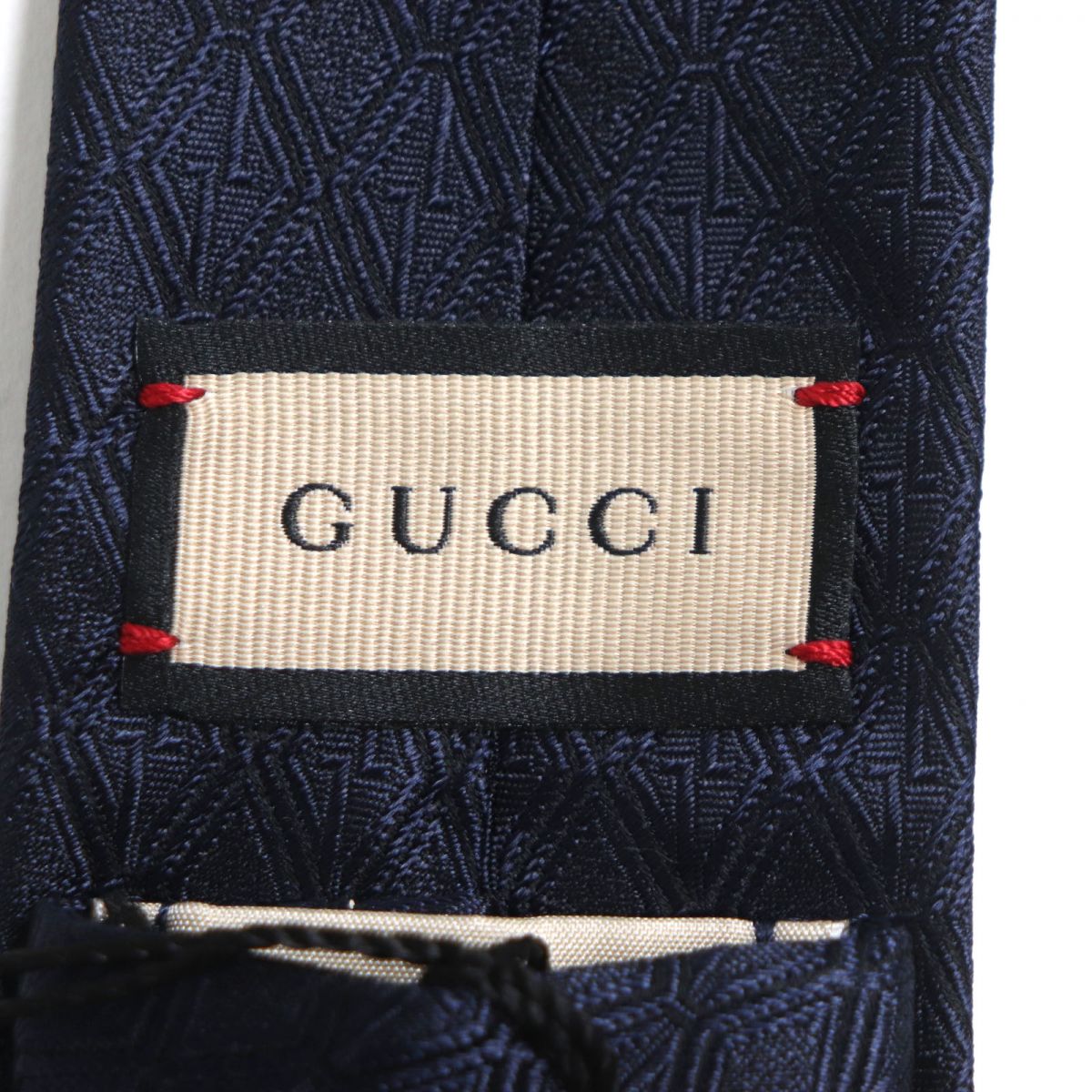 Gucci GG Jacquard Silk Tie 721180 Navy