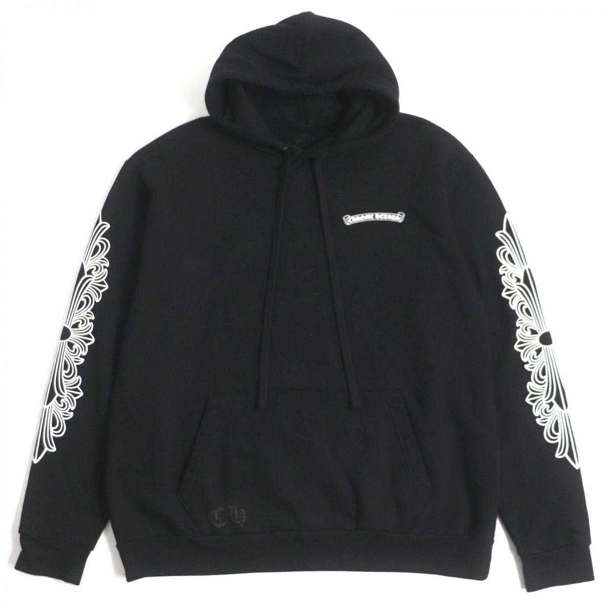 Chrome Hearts Floral Cross Print Hoodie Black L