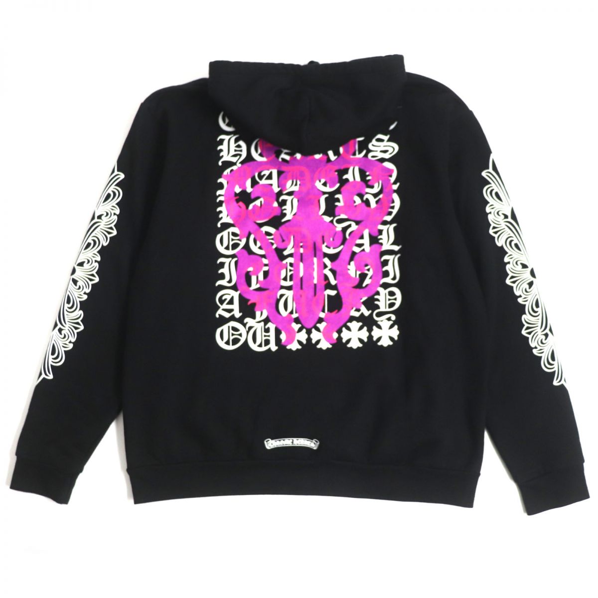 Chrome Hearts Floral Cross Print Hoodie Black L