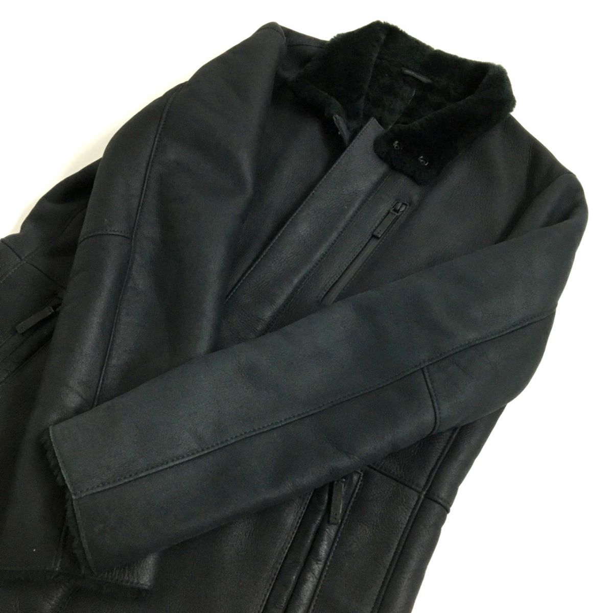 Armani Mouton Coat Black EU48/USA38