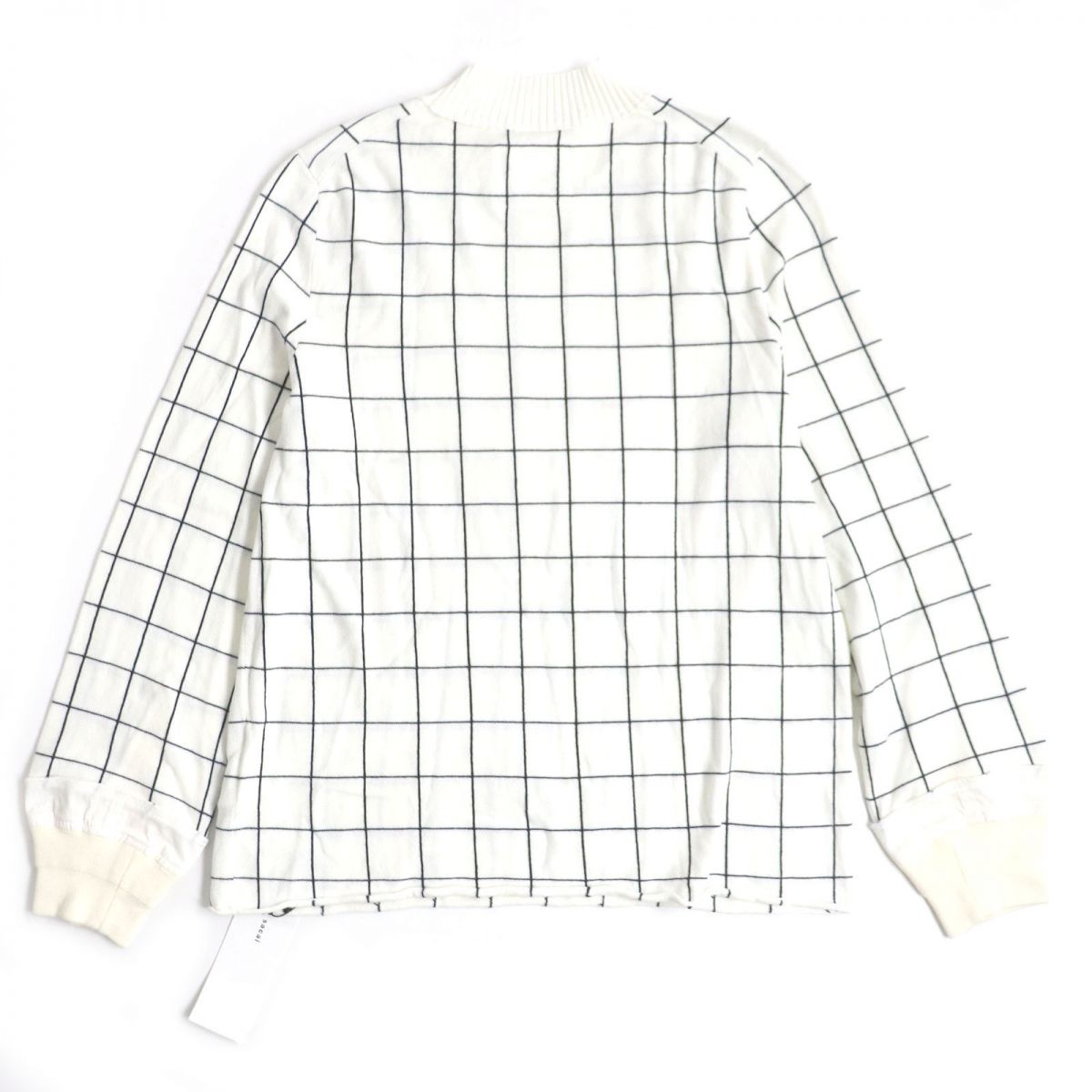 Sacai Check Pattern High Neck Knit Sweater